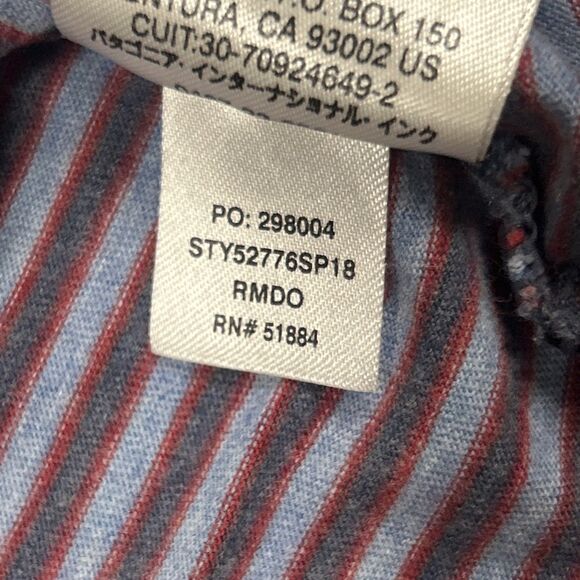 Patagonia Squeaky Clean Polo Shirt Mens Large Striped Organic Cotton 52776 - Picture 6 of 9